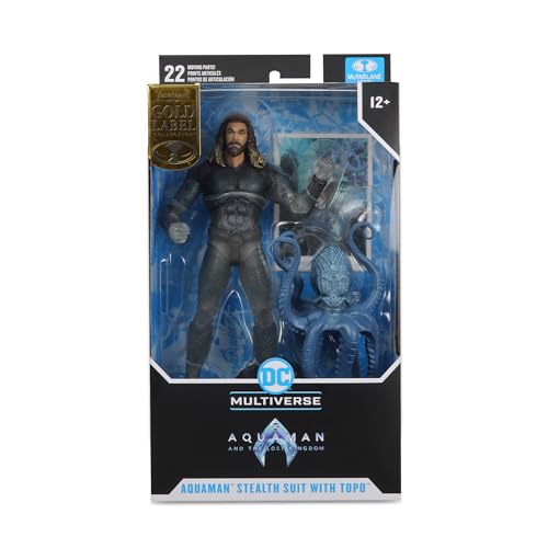 McFarlane DC Multiverse Collection, Escultura de Aquaman, Figura articulada de 18 cm con peana y pulpo de accesorio, diseño de la película, para coleccionistas, +12 años, Bizak (64385539)