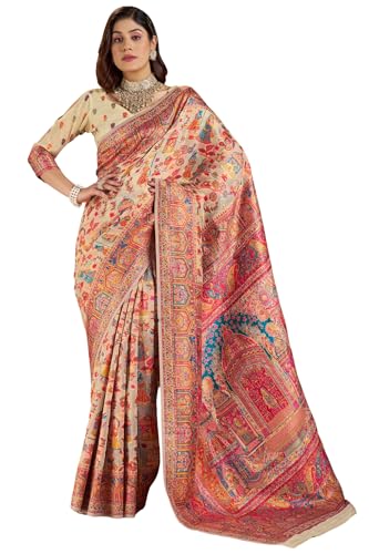Image of SGF11 Women's Kanjivaram Pure Soft Silk Saree With Unstitched Blouse Piece