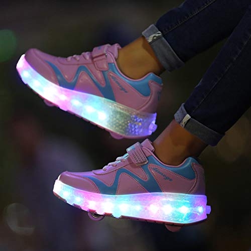 Image of Nsasy Roller Shoes Kids Roller Skates Shoes Girls Boys Wheels Shoes Become Sport Sneaker with Led for Children Gift