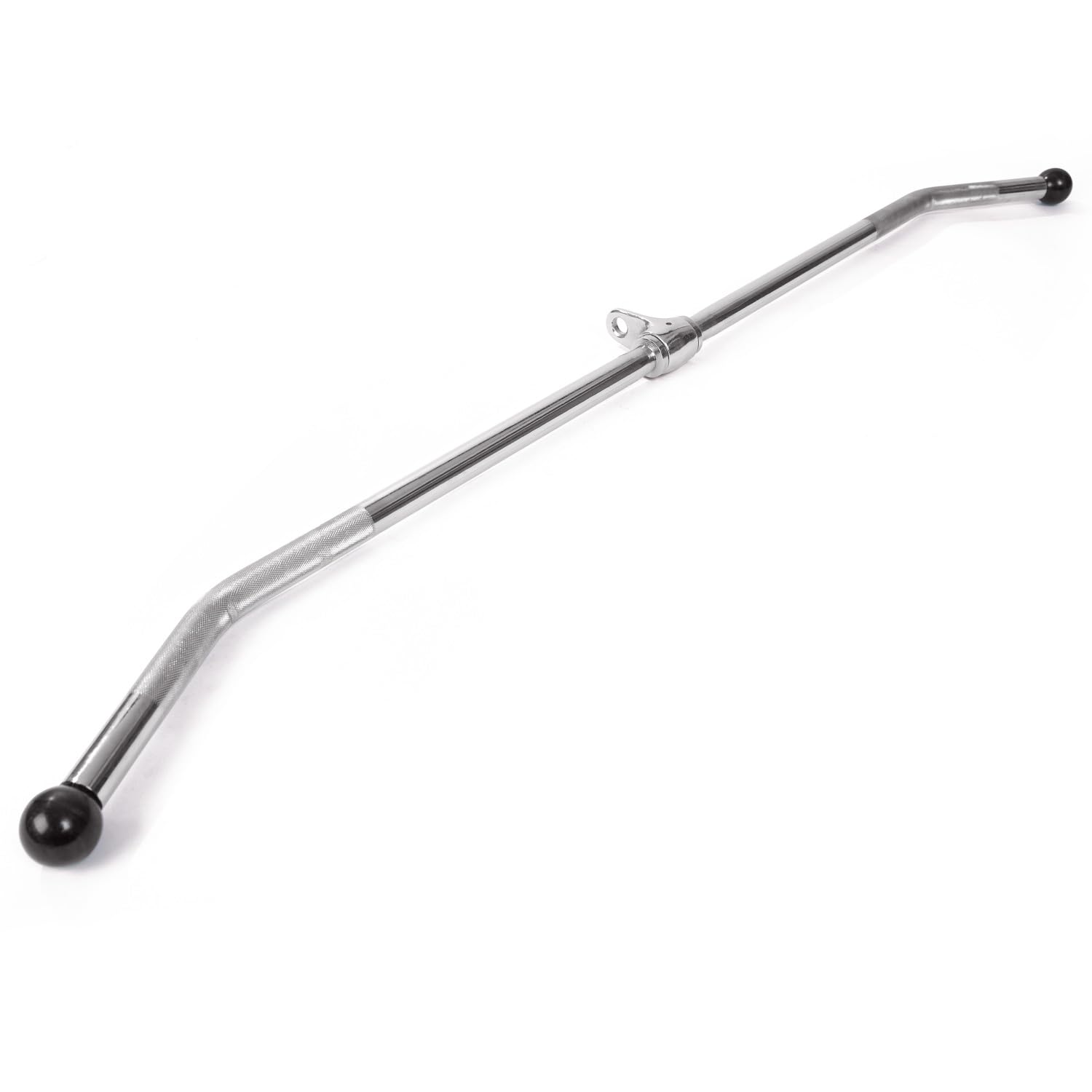 Sport-Thieme Latzugstange | Gebogene Enden gerändelt | Sehr robust inkl. Drehgelenk | Zubehör für Kraftstation | Stahl | Silber | 120 cm Länge 5,2 kg