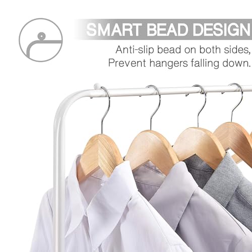 Image of ADA Heavy Duty Metal Clothes Rail, Multipurpose Coat Hanger Stand with Top Rod, Garment Rack for Bedroom, Laundry, Livingroom, Hallway - White (80.5 x 43.4 x 151cm)