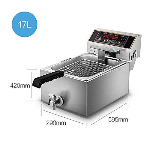 SBJ 12L/17L Professionelle Elektrische Fritteuse, mit Überhitzungsschutz, mit Ablaufsystem & Zeit… – Bild 3