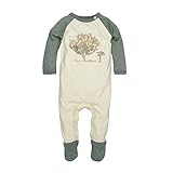 Burt's Bees Baby Baby Girl's Romper Jumpsuit, 100% Organic Cotton One-Piece Coverall, Eggshell Tree, 0-3 Months