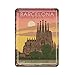 Produktbild Barcelona Spanien Vintage Reiseposter Blechschild Vintage Metall Pub Club Café Bar Zuhause Wandkunst Dekoration Poster Retro 15 x 30 cm