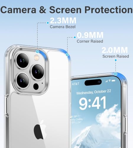 Image of ClearPC Clear Hard PC Case for Apple iPhone 16 Pro, Anti-Yellow Transparent Back Cover, Anti-Scratch, Raised Camera Protection, Shockproof, Wireless Charging Compatible, Non Yellowing (Clear)