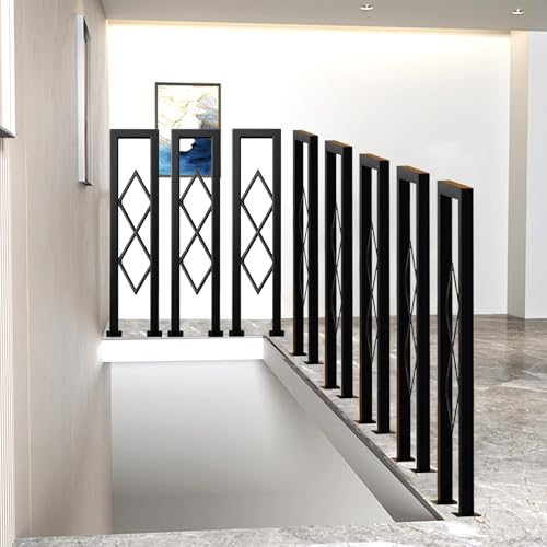 Rampe intérieur extérieur pour couloirs et escalier en U noir