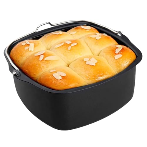 Backblech 17,5x17,5/20x20cm, Quadratisch Für Heißluftfritteuse, BackForm Steinoptik Spülmaschinenfest, Aluminiumstahl Gute Qualität, Air Fryer Kuchenform