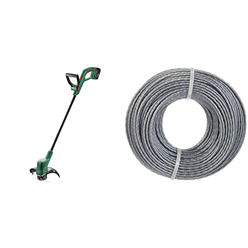 Bosch Home and Garden 06008C1A03 Bosch Rasentrimmer EasyGrassCut 18V-230 (1x Akku 2,0 Ah, Schnittkreisdurchmesser: 23 cm) & Bosch Trimmerfaden zum Auffüllen Aller Aktuellen Trimmerspulen﻿﻿ F016800462