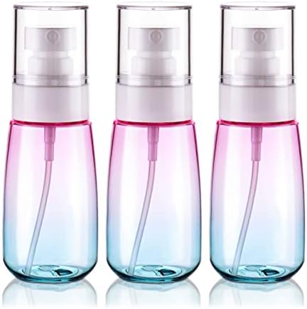 Cosywell Fine Mist Spray Bottles TSA Approved 2oz 60ml 3 Pack Leak Proof Travel Spray Bottle Empty Small Spray Bottles for Perfume Essential Oils Toners Rose Water Cosmetics (3Gradient Pink Blue)
