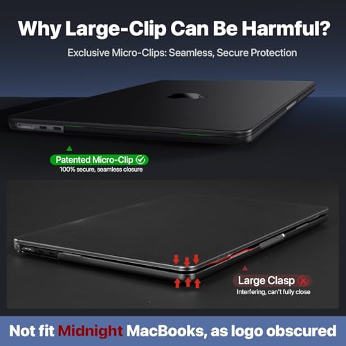 Image of Soonjet for MacBook Air 15 inch Case M5 M4 M3 M2 2026-2023 Laptop Cover | Noble Black Clear, Matte Finish, Protective Hard Shell, Laptop Cover, Ultra Thin & Light, Anti Crack & Fingerprint & Scratch