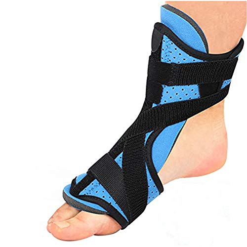 PINCOU Plantar Fasciitis Night Splint Drop Foot Splint,Adjustable Soft Foam Padding Foot Support Brace with Massage Ball for Foot Relief from Tendon Stretch, Achilles and Heel Spur Relief