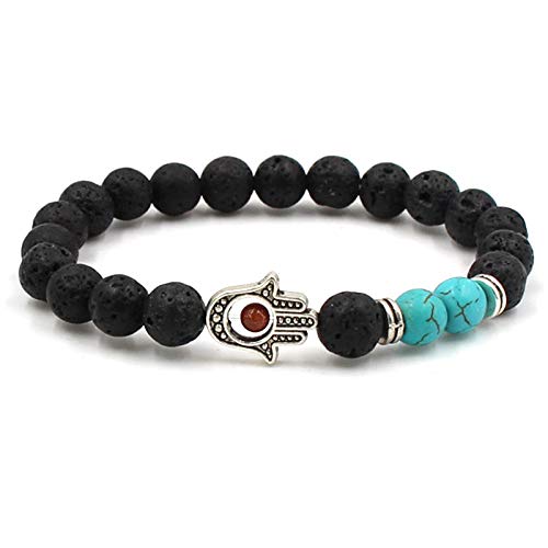 Chakra en pierre de lave noir bracelet élastique pour l'ancrage sensoriel