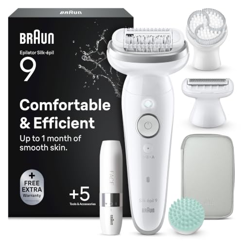 Braun Silk-Épil 9 Epilatore Elettrico Donna, Accessori, 9-381 Argento