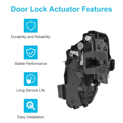 Image of Rear Right Passenger Side Door Latch Lock Actuator Compatible with Land Rover LR2 LR3 LR4 Range Rover Evoque Range Rover Sport Door Lock Actuator Replacement for LR011302 LR072414 LR091360