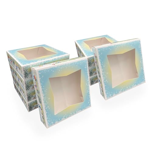 SCT Winter Wonderland Pie Boxes with Window (150 Quantity), 10x10...