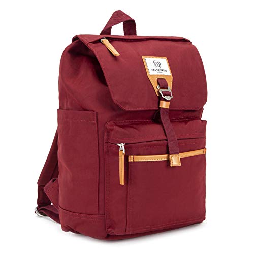 SEVENTEEN LONDON - Mochila 'Fulham' Moderna y Elegante en Rojo/Burdeos, de diseño y Estilo clásico computadora portátil de hasta 15" Cover