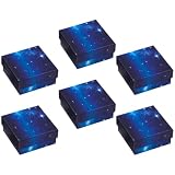 Garneck Cajas para Joyas Pequeñas de Papel Azul para Collares y Gemas, Paquete de 6 Piezas, Ideales para Envolver Regalos en Navidad y Eventos Obsequios