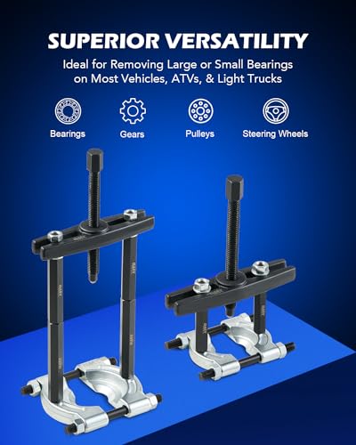 Orion Motor Tech Bearing Puller Set, 5 Ton Capacity Bearing Separator, Pinion Wheel Bearing Removal Kit with 2" and 3" Jaws, Wheel Hub Axle Puller Set, Heavy Duty Bearing Splitter Tool Kit