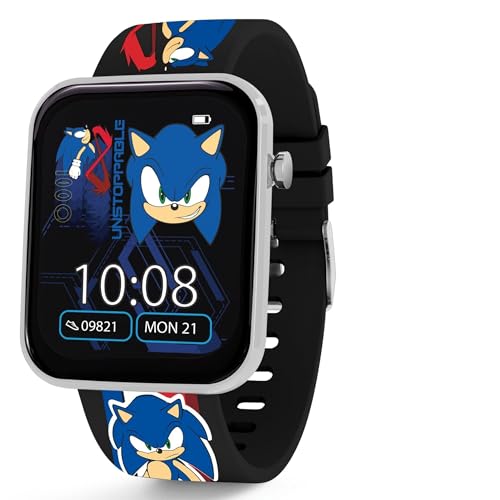 SONIC Sega The Hedgehog Black Printed Strap Smart Watch SNC4488MARG