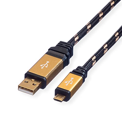 Roline Cavo Gold Usb 2.0 Connettore Maschio Tipo A/Micro Usb Tipo B 0,8M