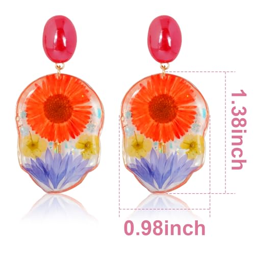 Pressed Flower Earrings | Handmade Earrings | Drop and Dangle Earrings | Gift for Woman | Christmas Gift | Valentine's Day Gift4