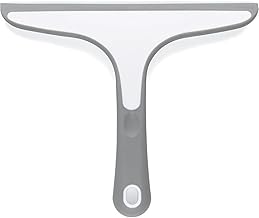 Bath & Kitchen Windows Wiper With Wall Mount Non-Slip Handle, Durable PP Plastic, Perfect for Cleaning Shower Tiles and Smooth Surfaces, Easy Wall Attachment via Gluing or Screwing, Grey.