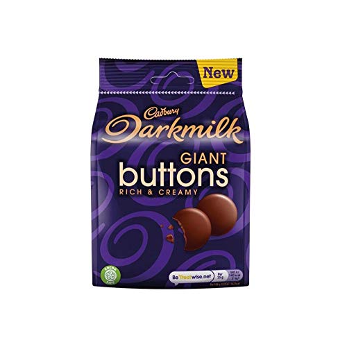 Cadbury Darkmilk Giant Buttons Chocolate Bag 105g, Quand une abondance de cacao riche est combinée avec le crémeux Cadbury, un tout nouveau monde de chocolat est créé, Pack de 10
