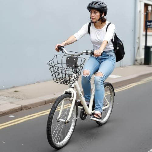 VEVOR Vorderradkorb 245x215x180 mm, Scooter-Korb mit Fester Halterung, max. Tragkraft 9 kg, Lenkerkorb aus massivem Stahl, Kinderfahrradkorb/Erwachsenenfahrradkorb/Knie-Elektroroller-Zubehör