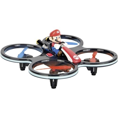 Carrera 370503024 RC Mini Mario-Copter, Rot/Schwarz │ Ferngesteuerter Elektro-Helikopter für drinnen & draußen │mit Ersatz-Rotorblättern & Fernbedienung │ Spielzeug für Kinder ab 8 Jahren & Erwachsene