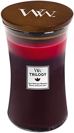Woodwick Ellipse Scented Candle with Crackling Wick | Sun-Ripened Berries | Up to 50 Hours Burn Time, Burgundy