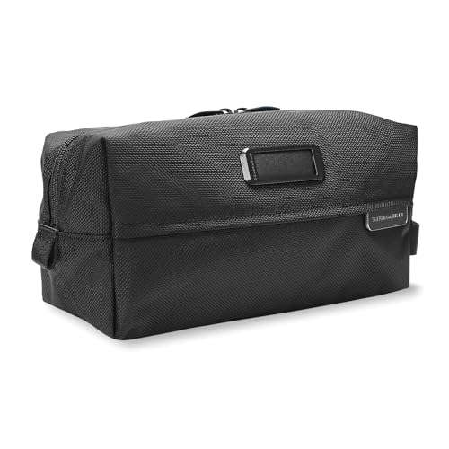 Briggs & Riley Everyday Essentials Kit - Toiletry Travel Bags for Women & Men, Organizer for Vacation, Compact Dopp Kit for Bathroom Accessories, Makeup, & Skincare - Baseline Collection, Black