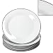 Produktbild MamboCat 6er Set Venedig Kuchenteller I Ø 20,5 cm I weißes Elegantes Porzellan Geschirr I 6 Personen I Frühstücksteller mit Relief in Kieselstein-Optik I Dessertteller, Salatplatte