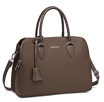 David Jones - Borsa a Mano Bugatti Elegante Donna - Borsa a Tracolla Spalla PU Pelle Molte Tasche Scomparti - Tote Shopper Bag Borsetta Grande Lavoro Satchel Cartella Manico Superiore - Talpa Marrone