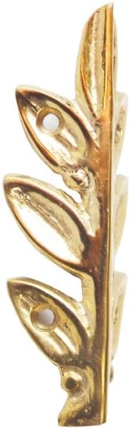 4 of Vintage Solid Brass Olive Leaf Box Corner Protector Decor Shelf Cabinet Hardware Beautifull Home Decor (Polished Brass)