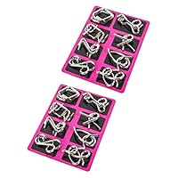 minkissy 2 set Puzzle Rompicapo in Link Intrecciati Gioco Intelligenza e Sblocco Anelli Giocattolo Educativo per Ragazzi e Ragazze Regalo Compleanno e Portatile in Acciaio Inossidabile