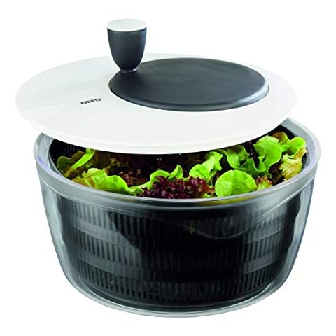 GEFU 28170 Salatschleuder ROTARE - mit Kurbelantrieb und Siebeinsatz - integrierter Ausgießer für das Wasser - 3teilig Cover