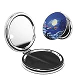 コンパクトミラー ピーター・パン 化粧鏡 携帯ミラー 手鏡 メイクアップミラー 折りたたみ式 両面拡大鏡 旅行 携帯便利