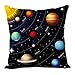 Gearsly Funda de Cojín Sistema Solar Planetas Lino Algodón Funda de Almohada Cuadrada Estándar Decorativa Hogar Sofá para Hombres Mujeres Funda de Almohada 18x18Inch