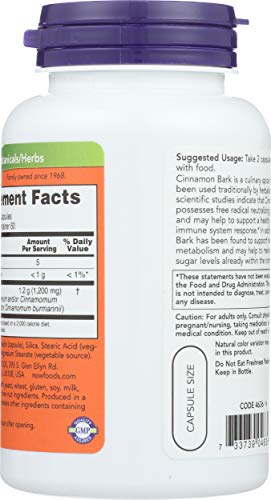 NOW シナモン(肉桂)バーク 600mg 120カプセル