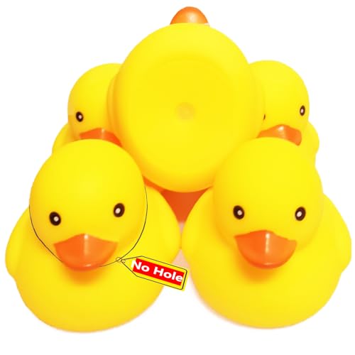 Kalafona Rubber Yellow Ducks/ Ducky No Hole Waterproof No Squeak Bath/Pool/Water Float Toy Stuffed with Sealed Plug Without Hole for Kids in Bulk
