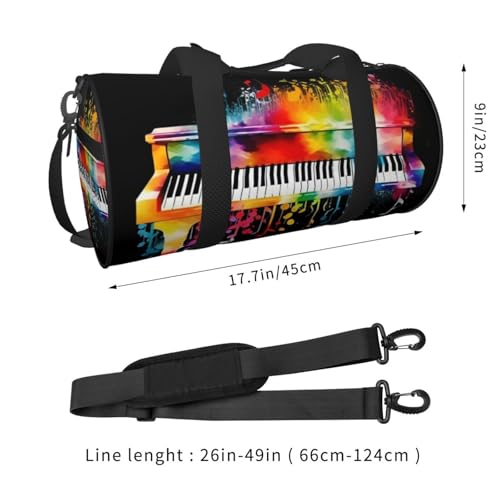 Sac à bagages motif clavier piano coloré et léger avec sangle