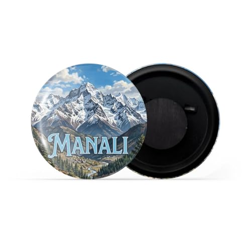 Image of dhcrafts Fridge Magnet Multicolor Himachal Pradesh Manali Glossy Finish Design Pack of 1 (58mm)