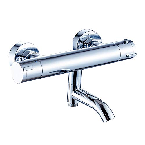 Preisvergleich Produktbild FCX-THERMO Duscharmatur Wannenthermostat Wannenarmatur Wandmischbatterie mit Thermostatvenil Brausethermostat Duschthermostat Thermostat Duschset Duscharmatur