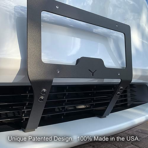 Slipstream Bracket® For 2023-2020 Tesla Model Y By Thatgrin® Llc - Patented Usa Made Version - (Not Plastic) - No Adhesives, No Drilling Front License Plate Mounting Holder #TOP4