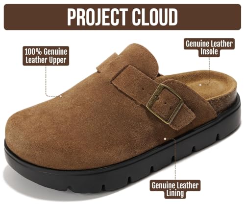 Image of 100% Genuine Leather Platform Clogs for Women - Fall Shoes for Women 2026