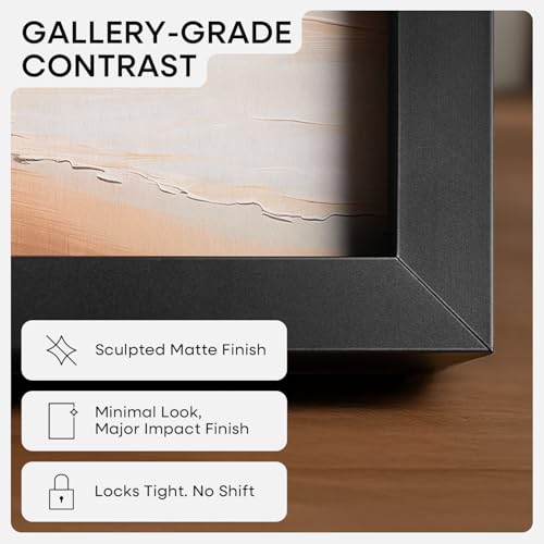Image of Homeforia 18x24 Poster Frame Black, High End Metal 18 x 24 Picture Frames with Mat 16 by 20 inch Photo, 18x24 Black Frame Matted to 16x20 Print, 24x18 Hanging Frame, Tempered Glass, Wall Kit, Set of 1