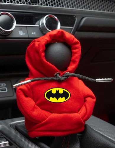 Image of MOONSHINE Car Gear Shift Hoodie | Car Shifter Funny Sweater Superhero Theme Hoodie for Gearshift | Car Shifter Protector Decoration Accessories (Black) (RED Hello Kitty)