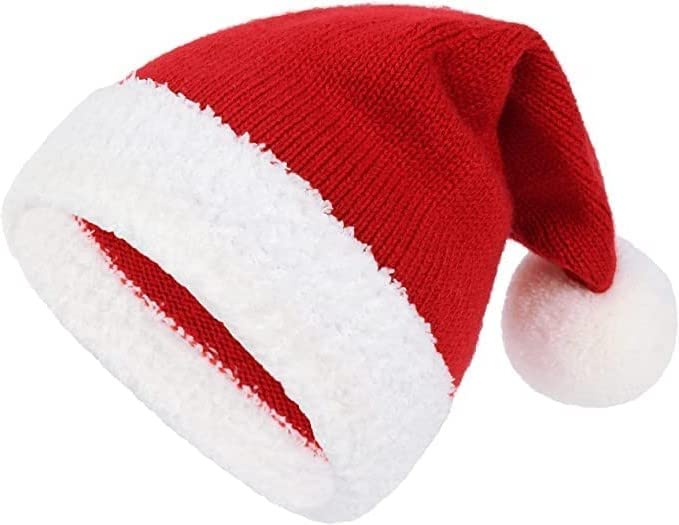 American Trends Unisex Infant Santa Hat - Christmas Winter Knitted Beanie for Babies - Main Image