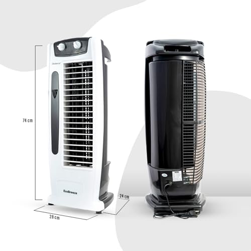 Image of Blueberry's 𝗧𝗼𝘄𝗲𝗿 𝗙𝗮𝗻 - High Speed with Powerful air throw, 25-Feet Air Delivery, Low Power Consumption, 4-way Air flow and anti-Rust body, Tower fan for home and office -Royal White