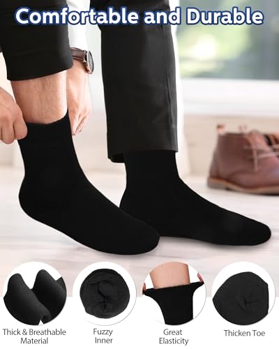 Toulite 40 Pairs Mens Thermal Winter Socks Bulk for Men Soft Warm Thick Cozy Boot Winter Hiking Socks for Homeless Care3